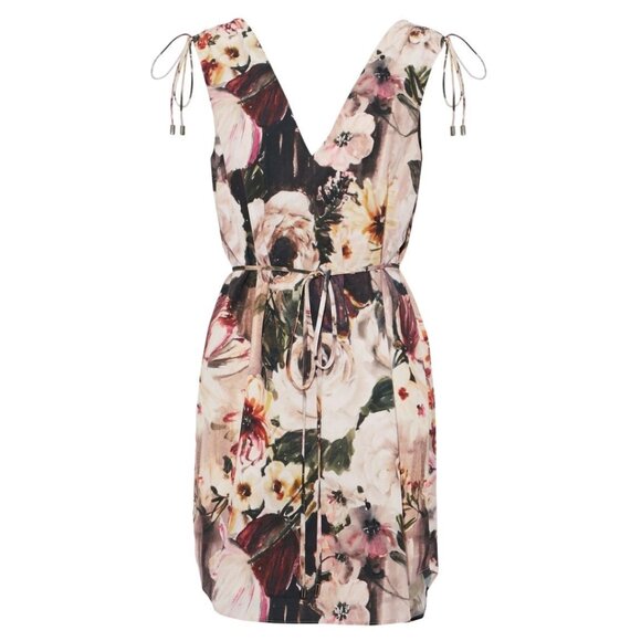 NWT HAUTE HIPPIE Womens' Follow Me Pink Floral Sleeveless Mini Shift Dress Sz S - Picture 4 of 9